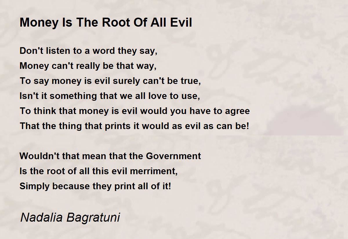 essay on money is the root cause of all evil
