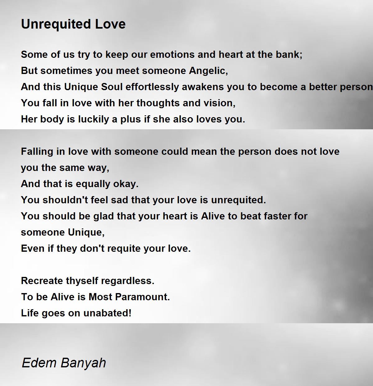 an essay on unrequited love