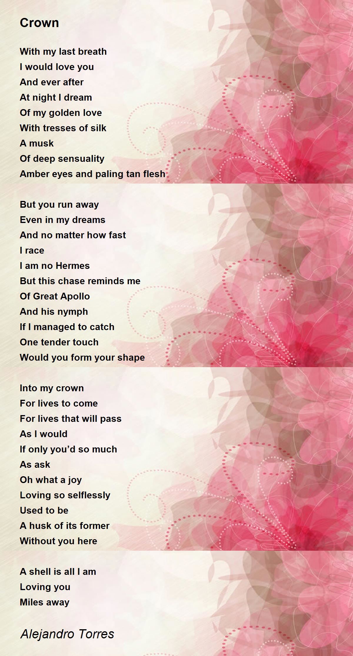 Crown Poem by Alejandro Torres Poem Hunter