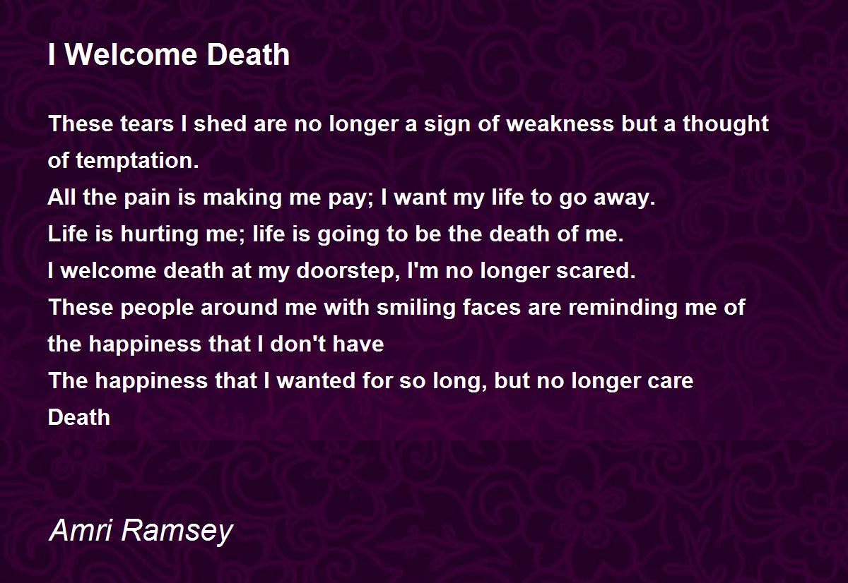 I Death Poem by Amri Ramsey Poem Hunter
