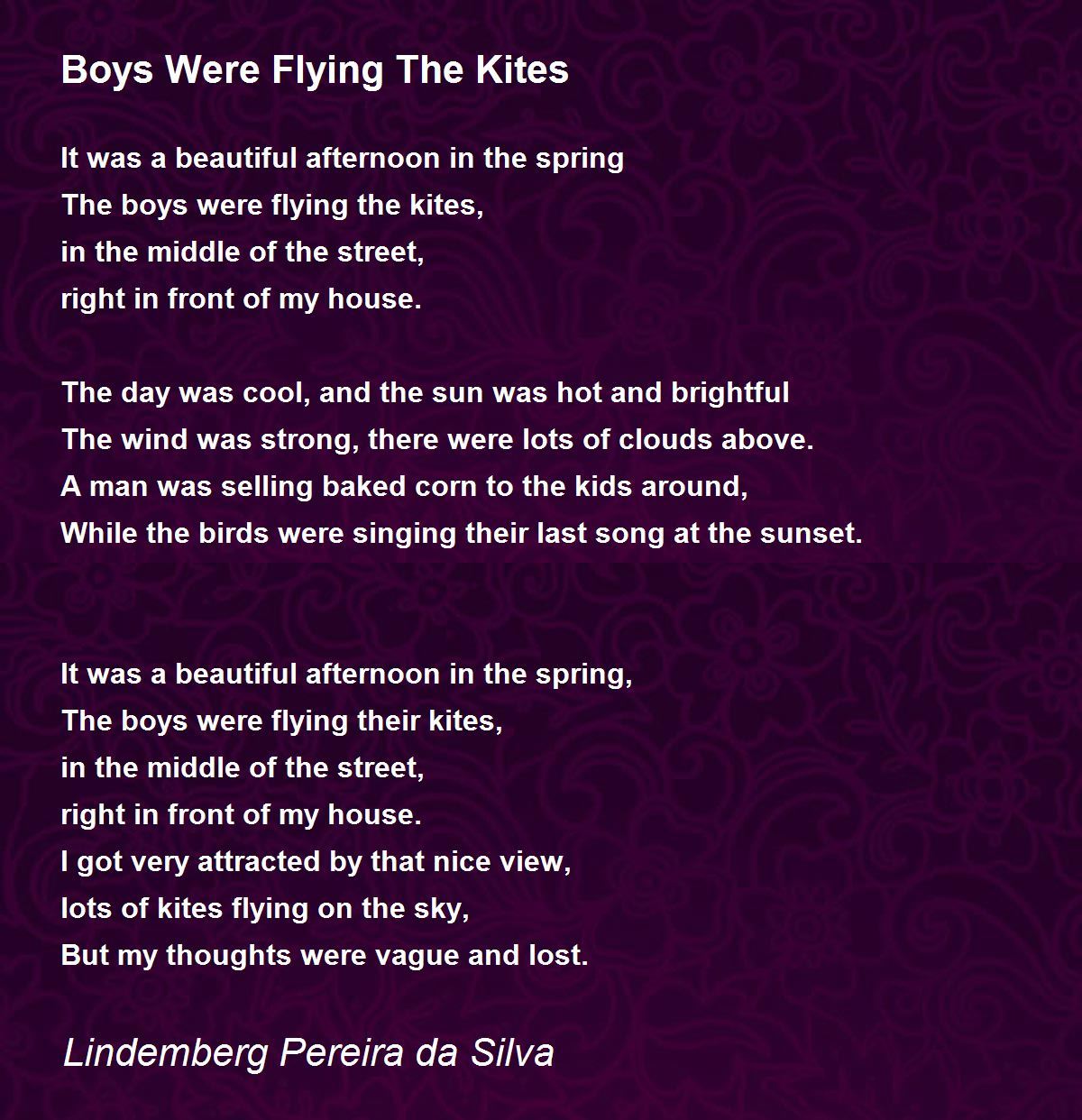 Boys Were Flying The Kites Poem by Lindemberg Pereira da Silva Poem