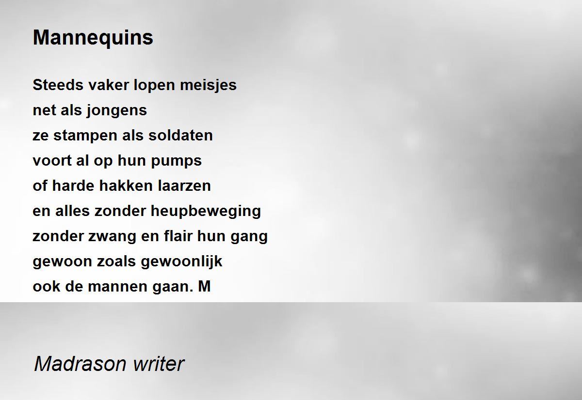 Mannequins by Madrason . Mannequins Poem