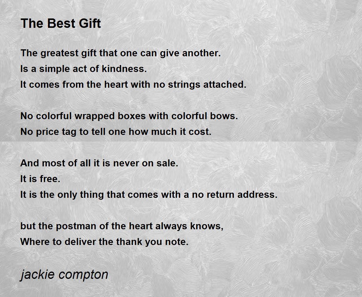 The Best Gift The Best Gift Poem by jackie compton