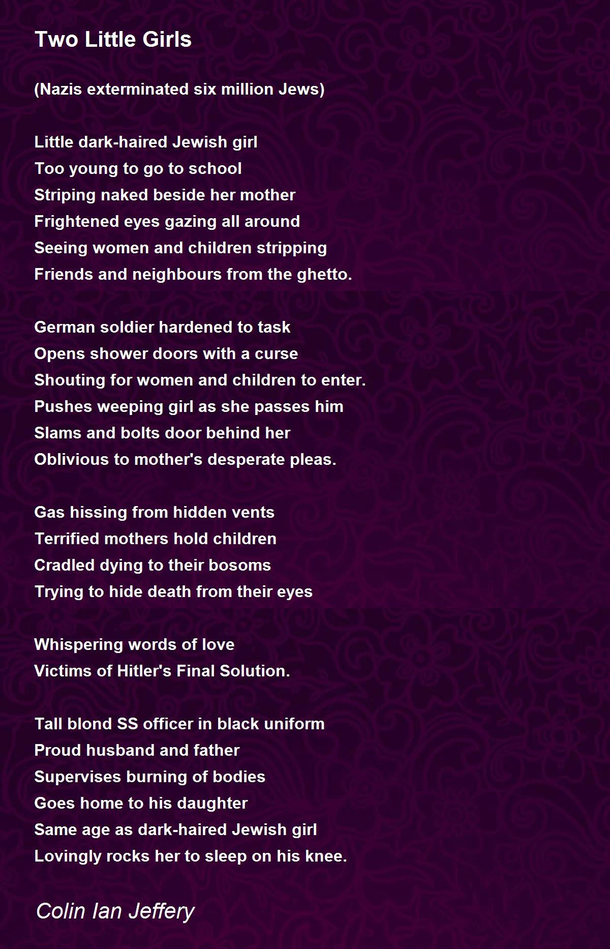 Two Little Girls Two Little Girls Poem by Colin Ian Jeffery