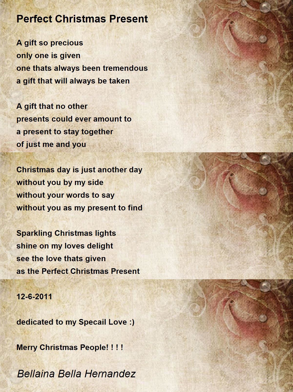 Christmas Present Poem 
