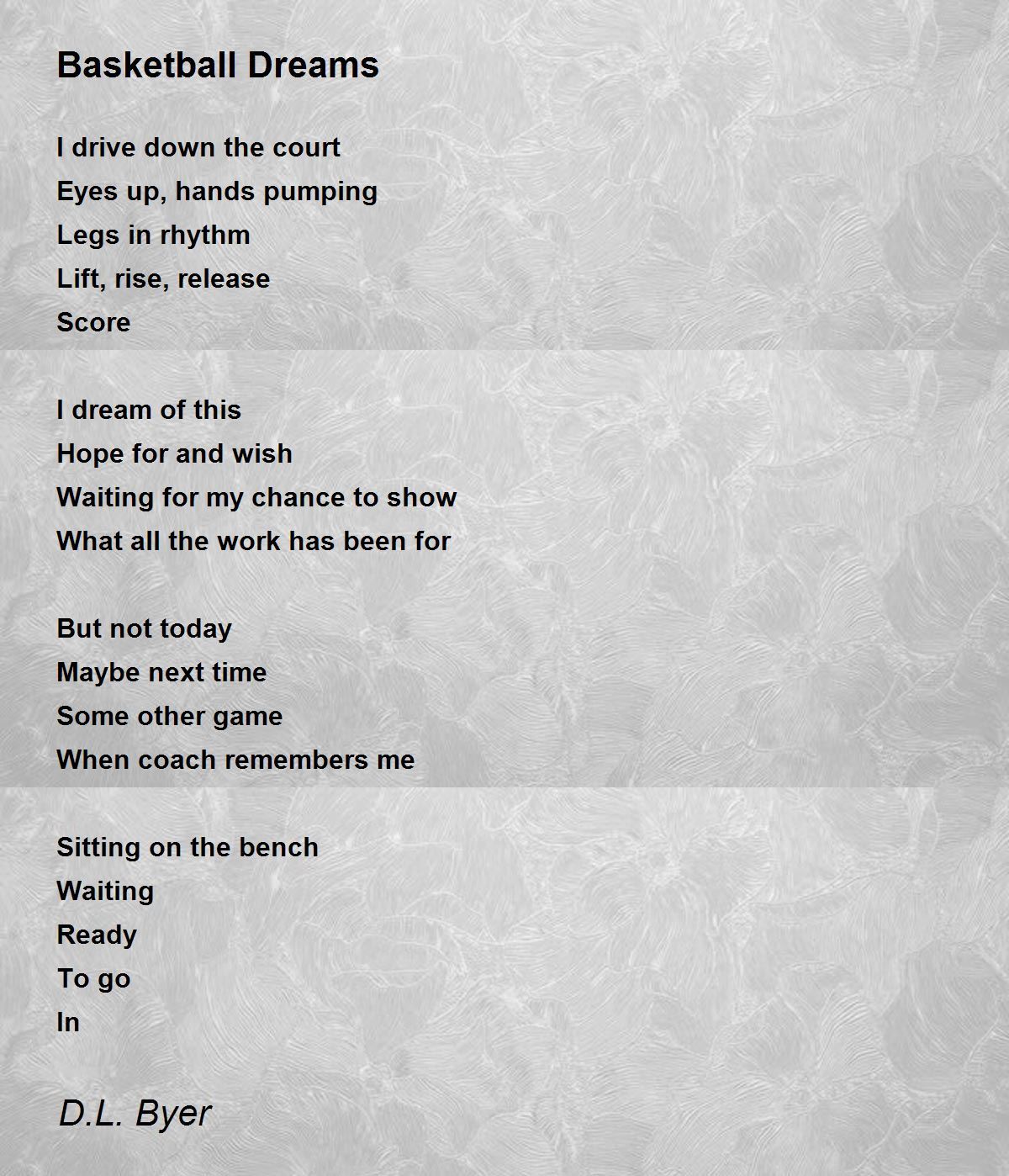 Basketball Dreams Poem by David Byer Poem Hunter