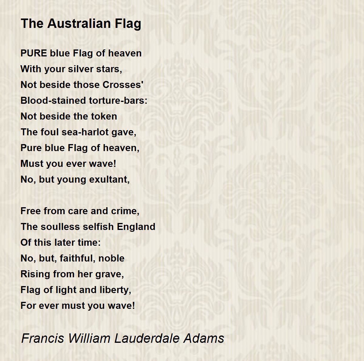 المعارضة معهد الغضب australian flag poem ventilationstjanst.com