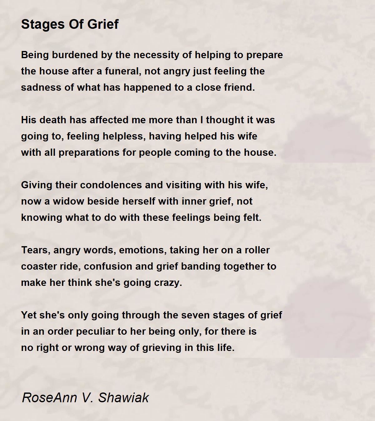 5 Stages Of Grief Poem
