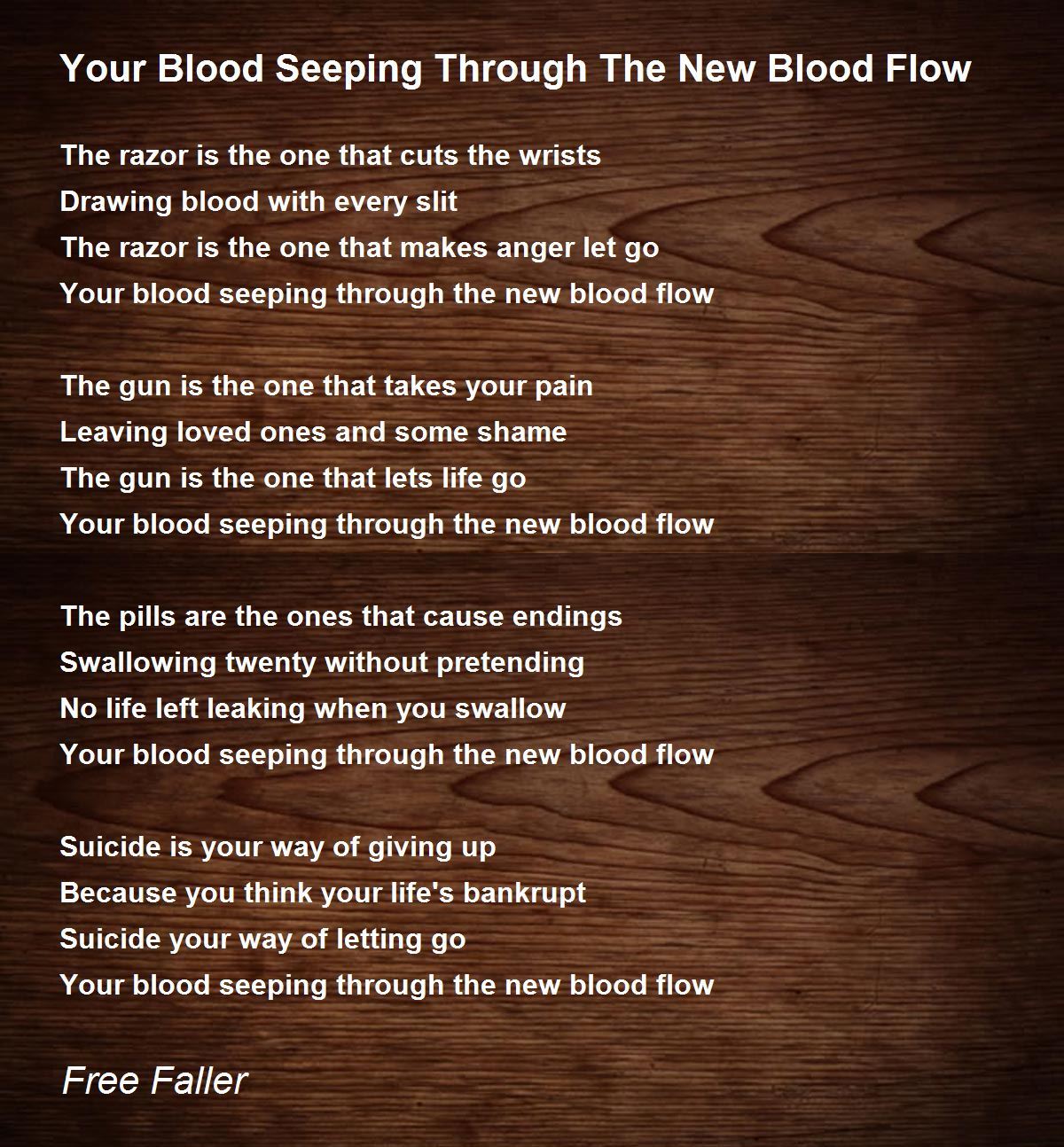 Your Blood Seeping Through The New Blood Flow by Free Faller Your