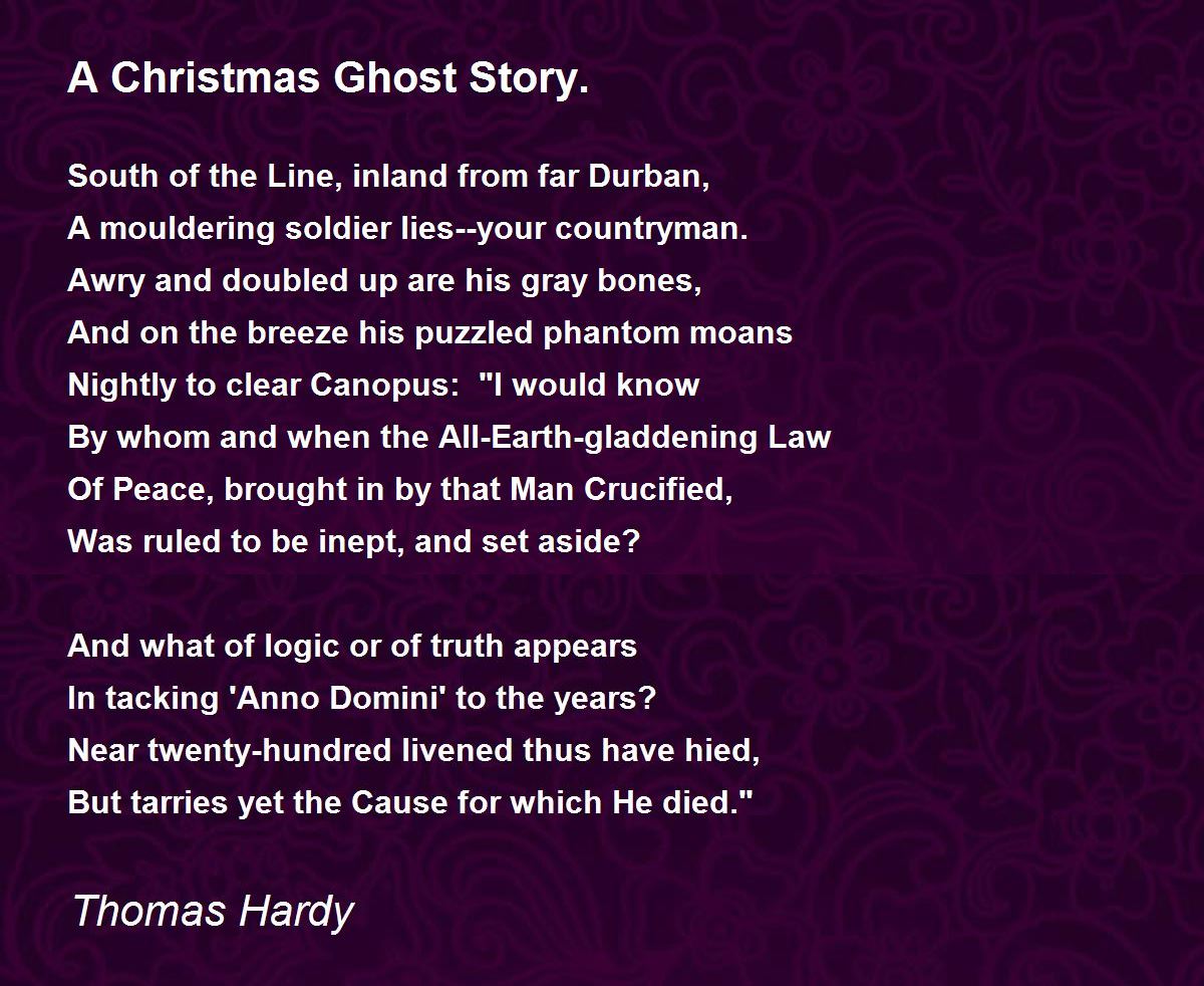 A Christmas Ghost Story. Poem by Thomas Hardy - Poem Hunter