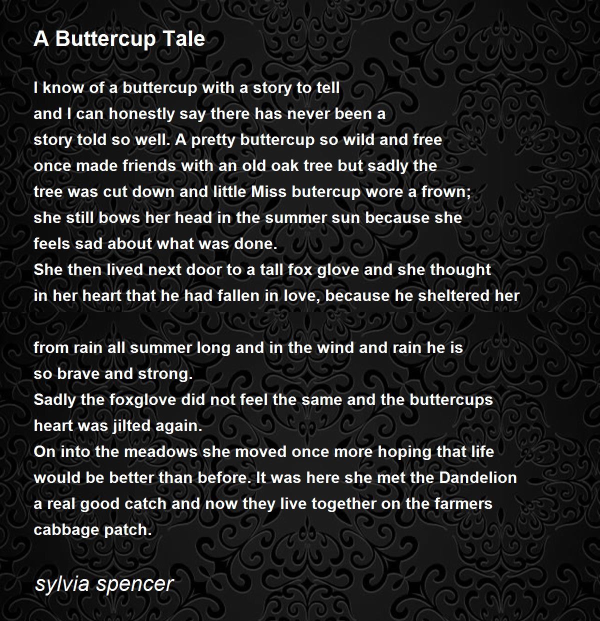 A Buttercup Tale A Buttercup Tale Poem by sylvia spencer