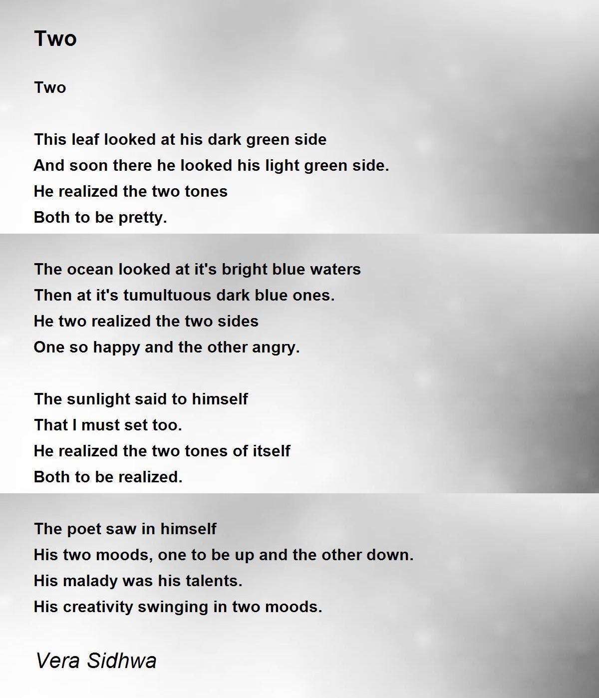 Two Poem by Vera Sidhwa Poem Hunter