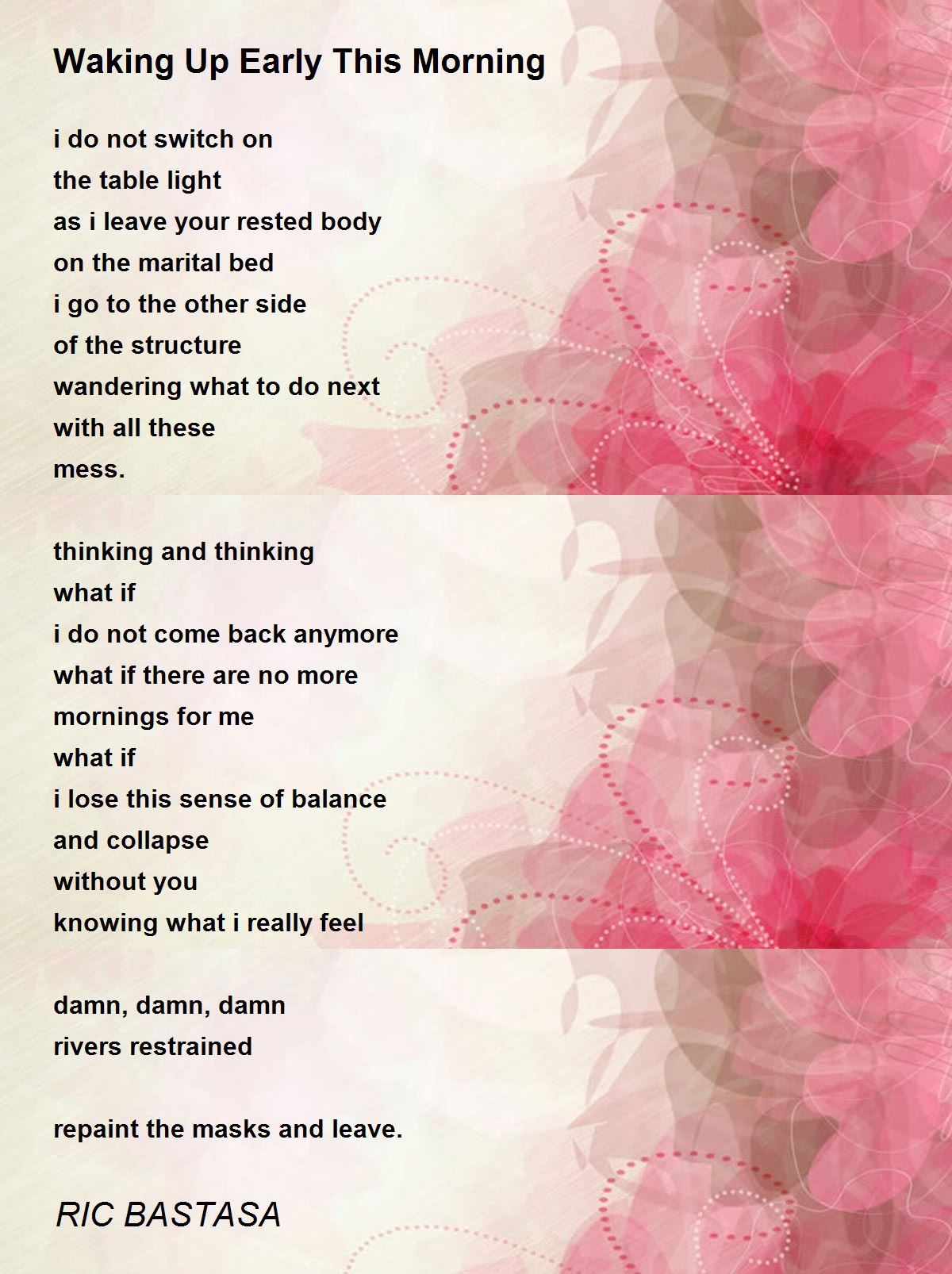 Waking Up Early This Morning Waking Up Early This Morning Poem by RIC