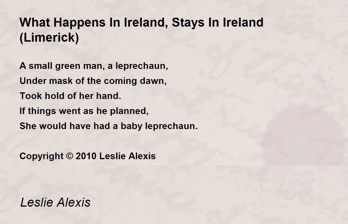 What Happens In Ireland, Stays In Ireland (Limerick) What Happens In