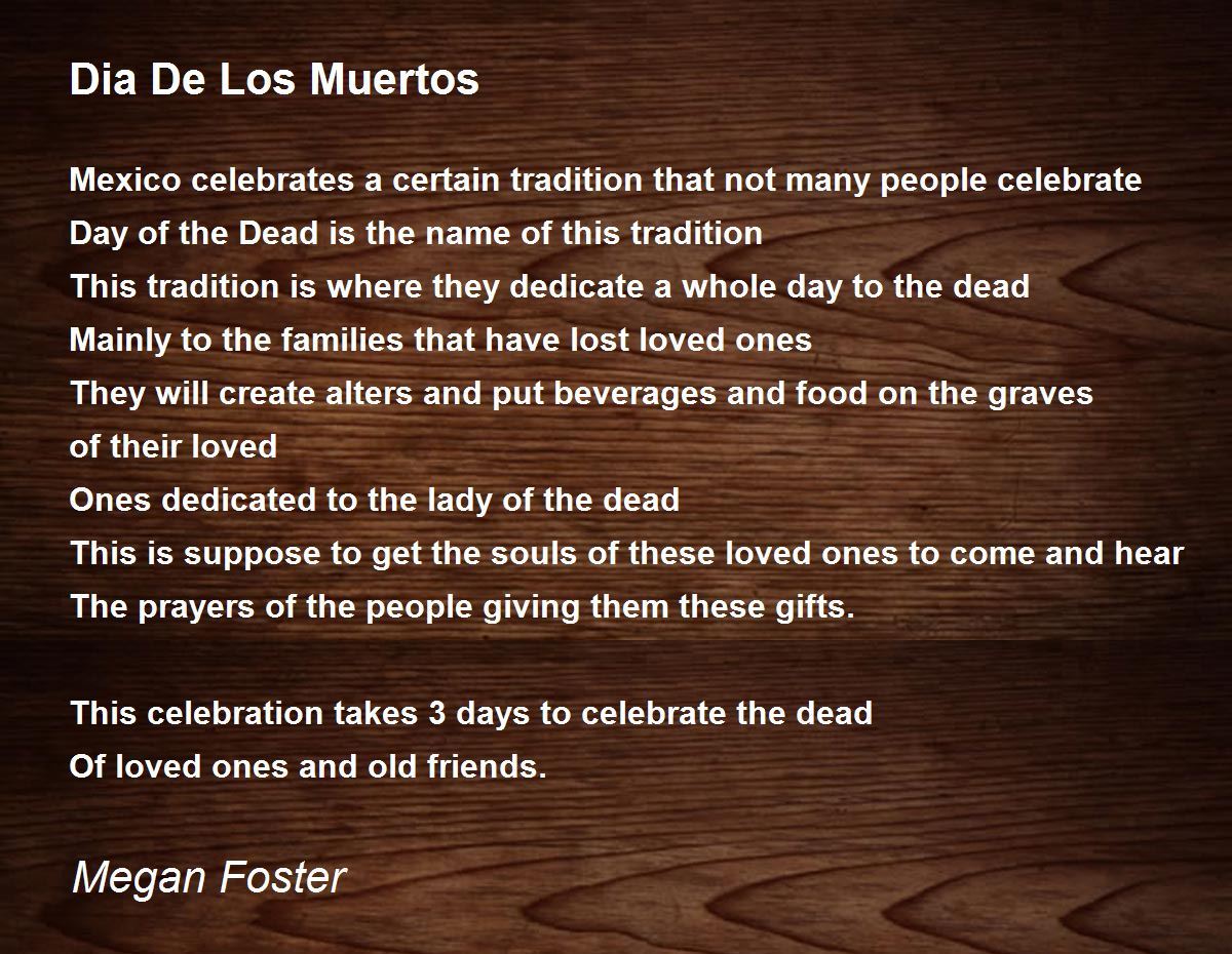 Dia De Los Muertos Poem