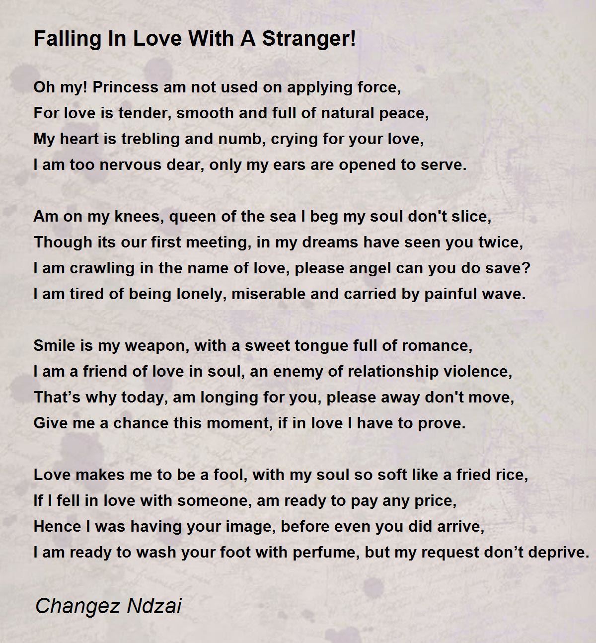 Falling In Love With A Stranger! by Changez Ndzai Falling In Love
