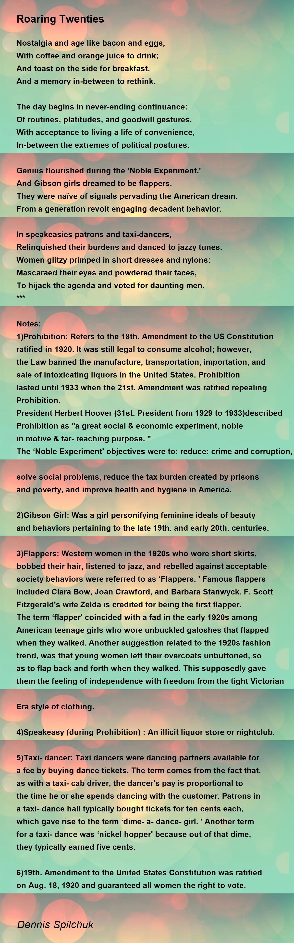 Roaring Twenties Poem by Dennis Spilchuk - Poem Hunter