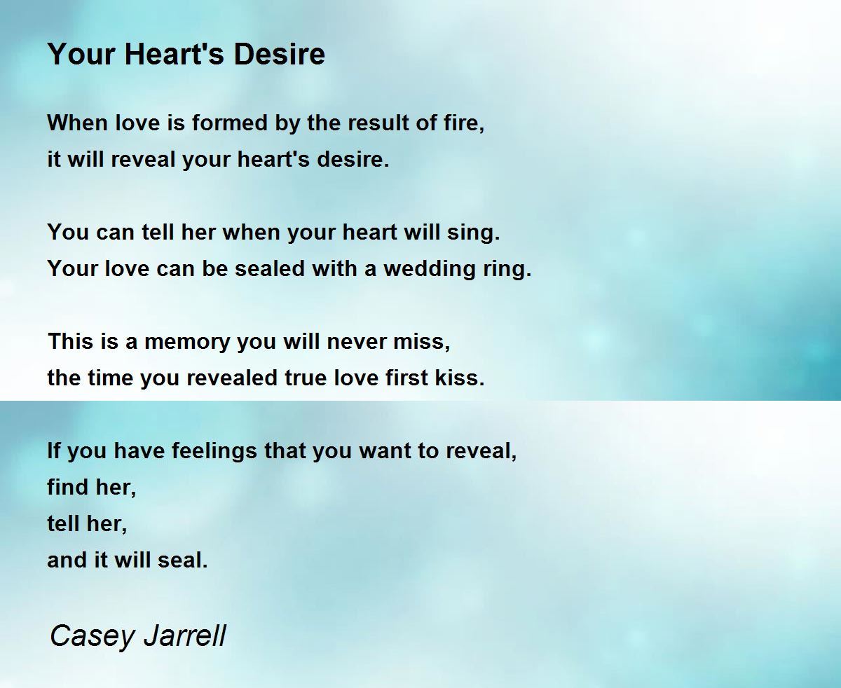 Your Heart S Desire Meaning at Melissa Messina blog