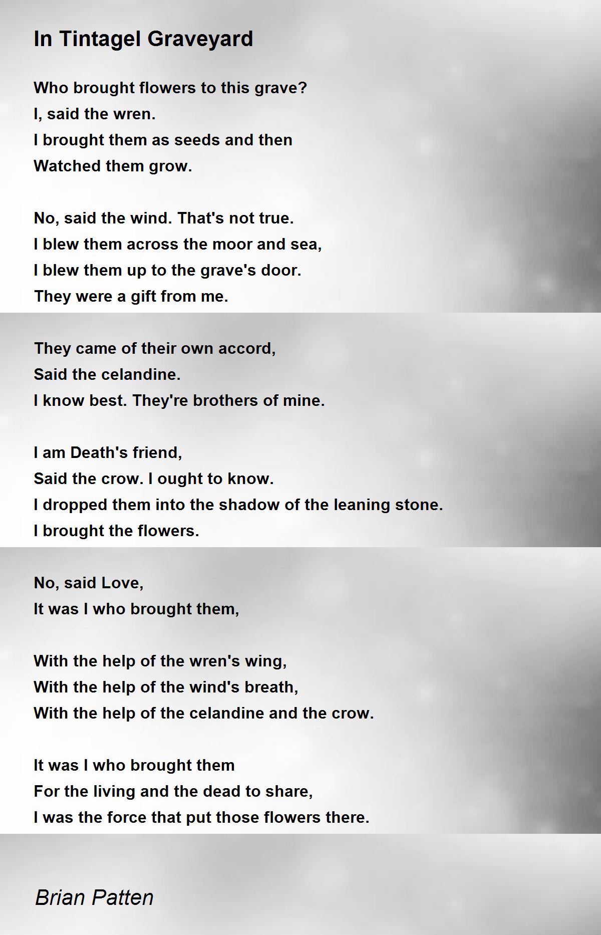 In Tintagel Graveyard Poem by Brian Patten - Poem Hunter 