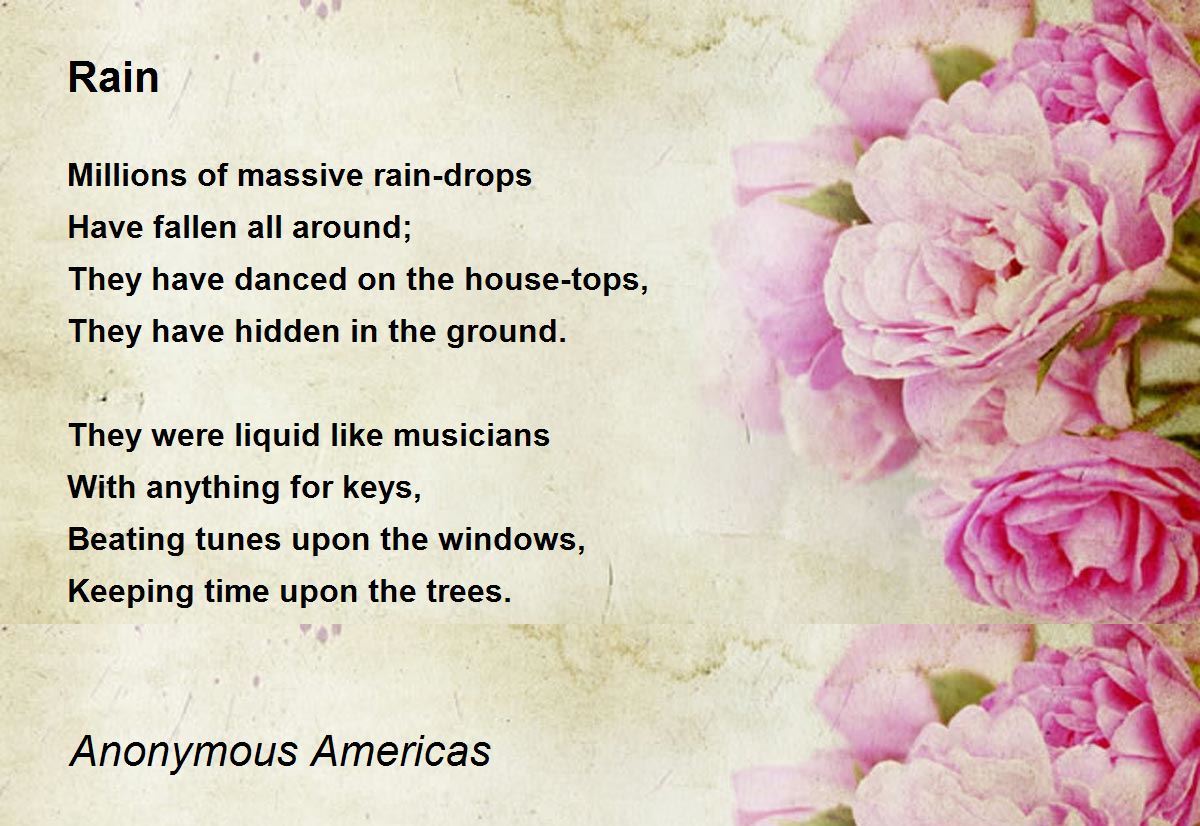 Rain Poem by Anonymous Americas - Poem Hunter