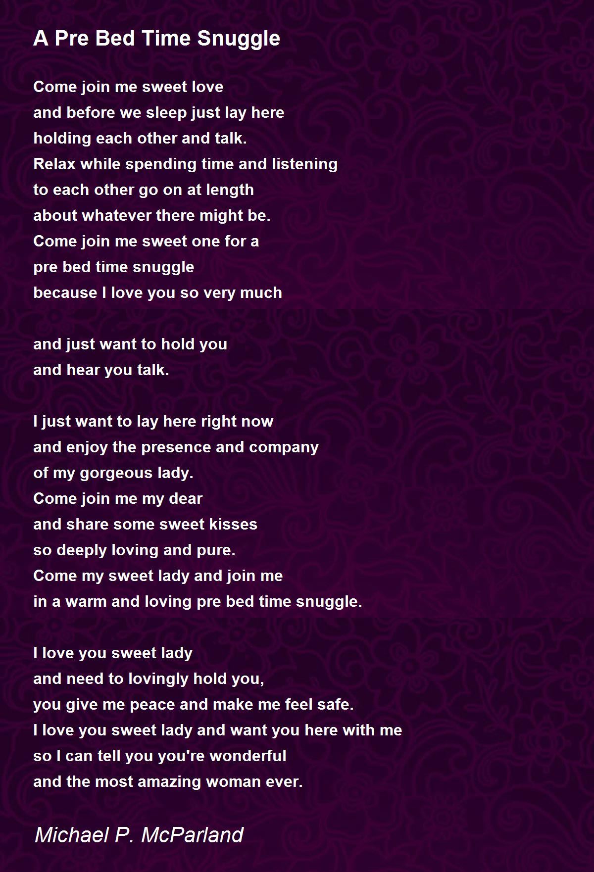 A Pre Bed Time Snuggle by Michael P. McParland A Pre Bed Time Snuggle