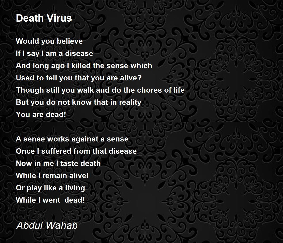 Death Virus Poem by Abdul Wahab Poem Hunter