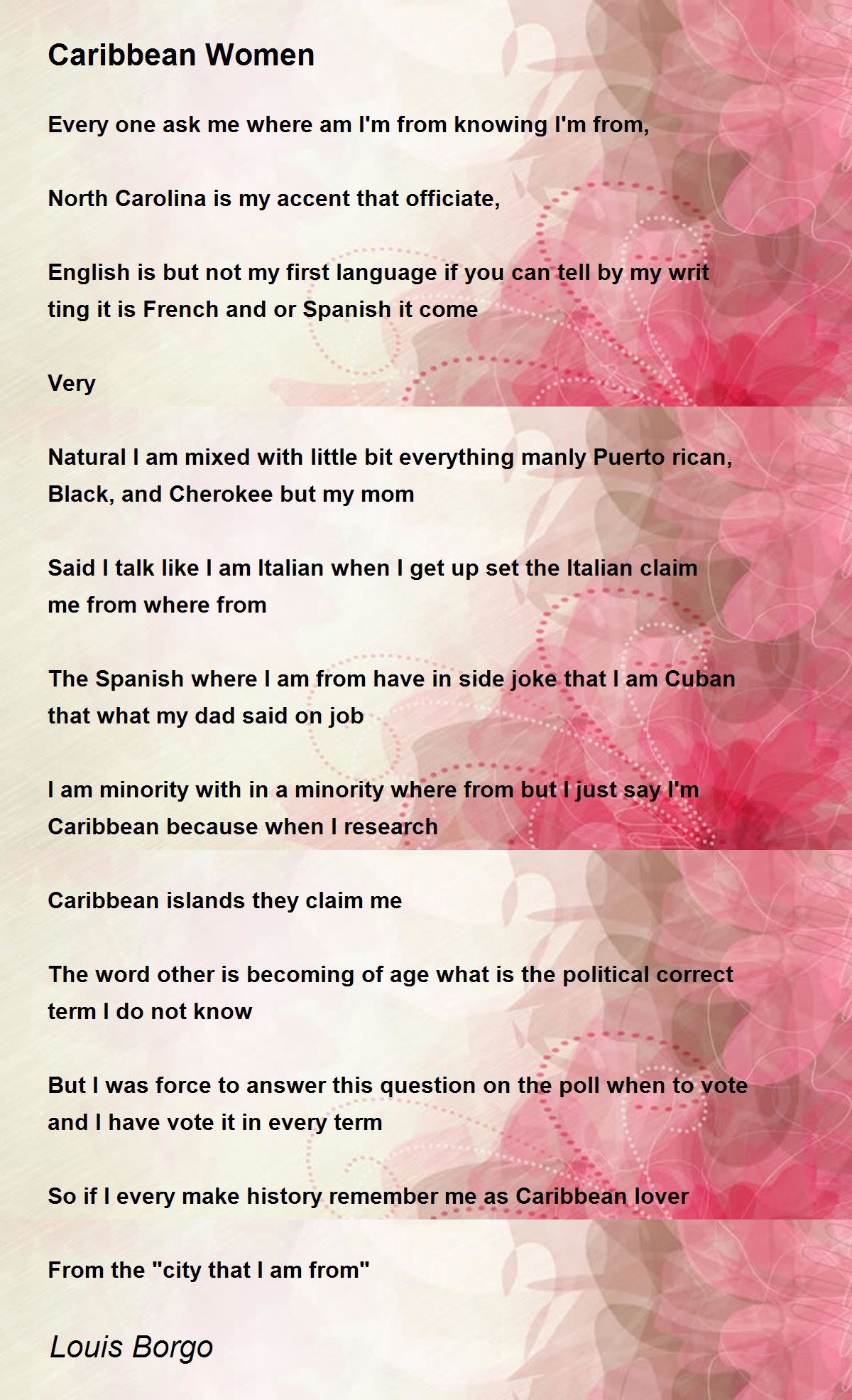 Caribbean Women Poem by Louis Borgo - Poem Hunter