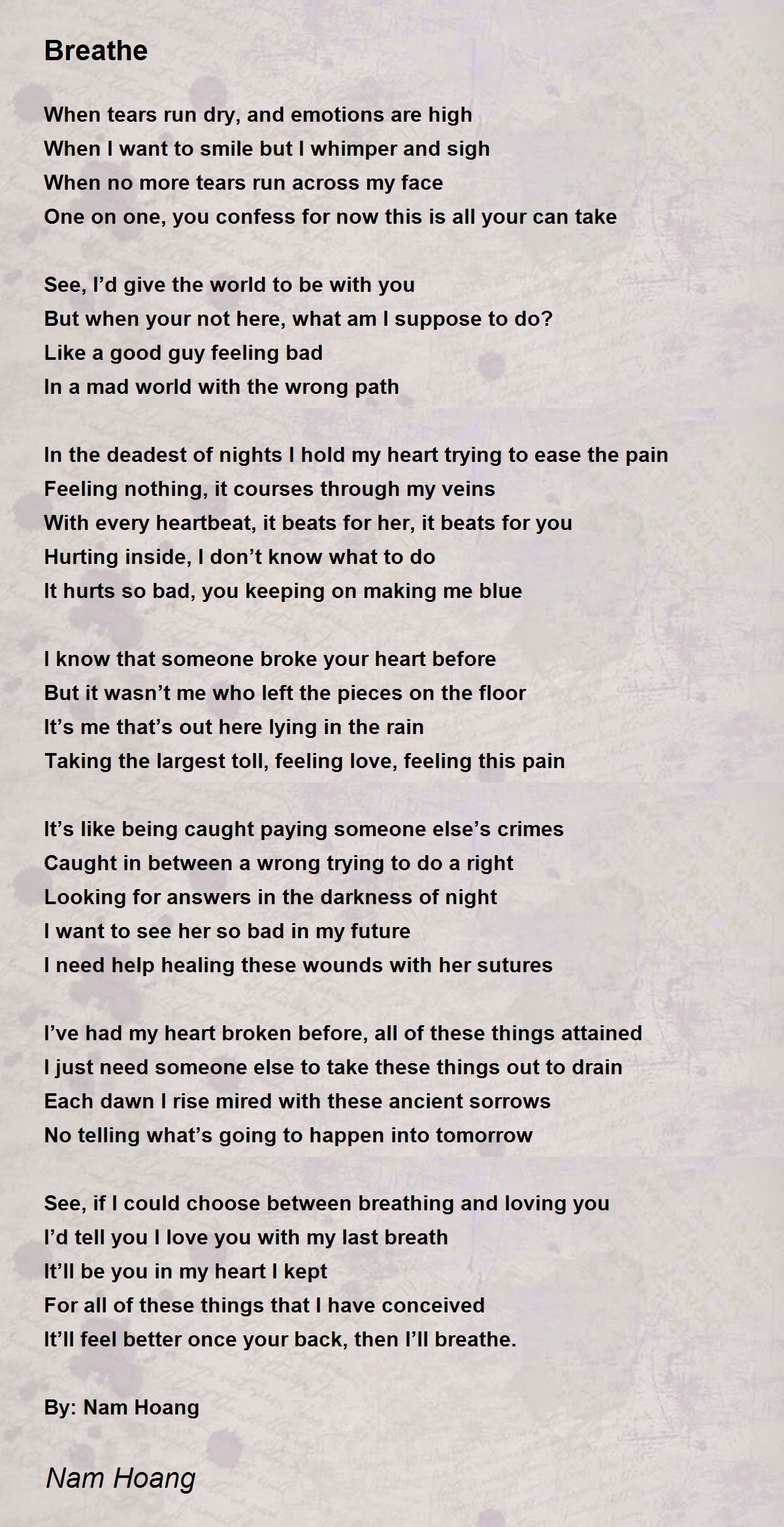 Breathe Poem by Nam Hoang - Poem Hunter