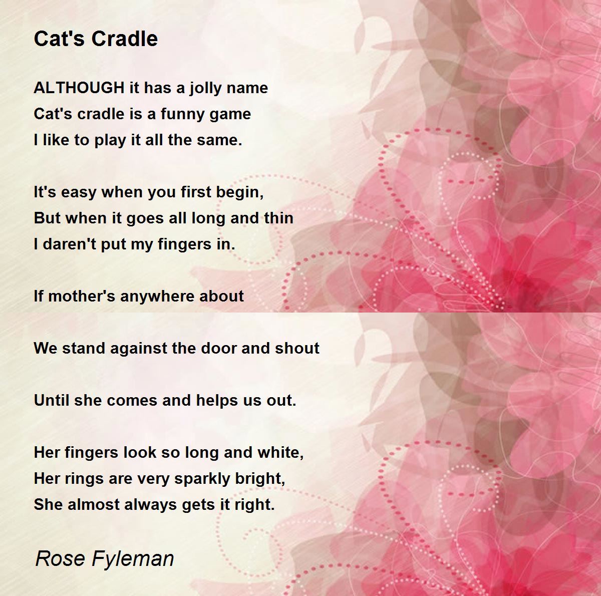Cat's Cradle Cat's Cradle Poem by Rose Fyleman