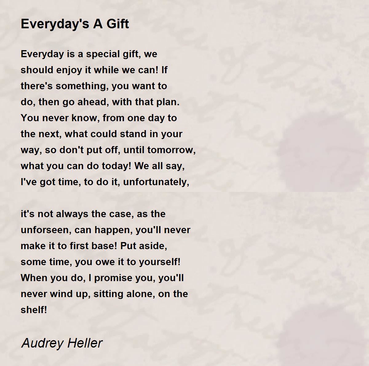 everyday is a gift essay 300 words