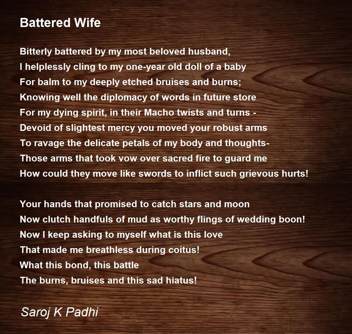 Battered Wife Battered Wife Poem by Saroj K Padhi