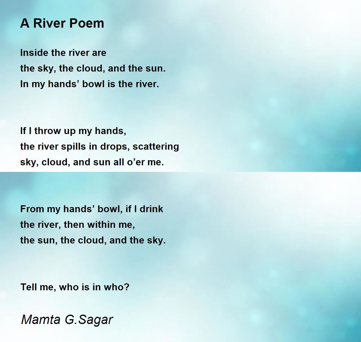 write river poem