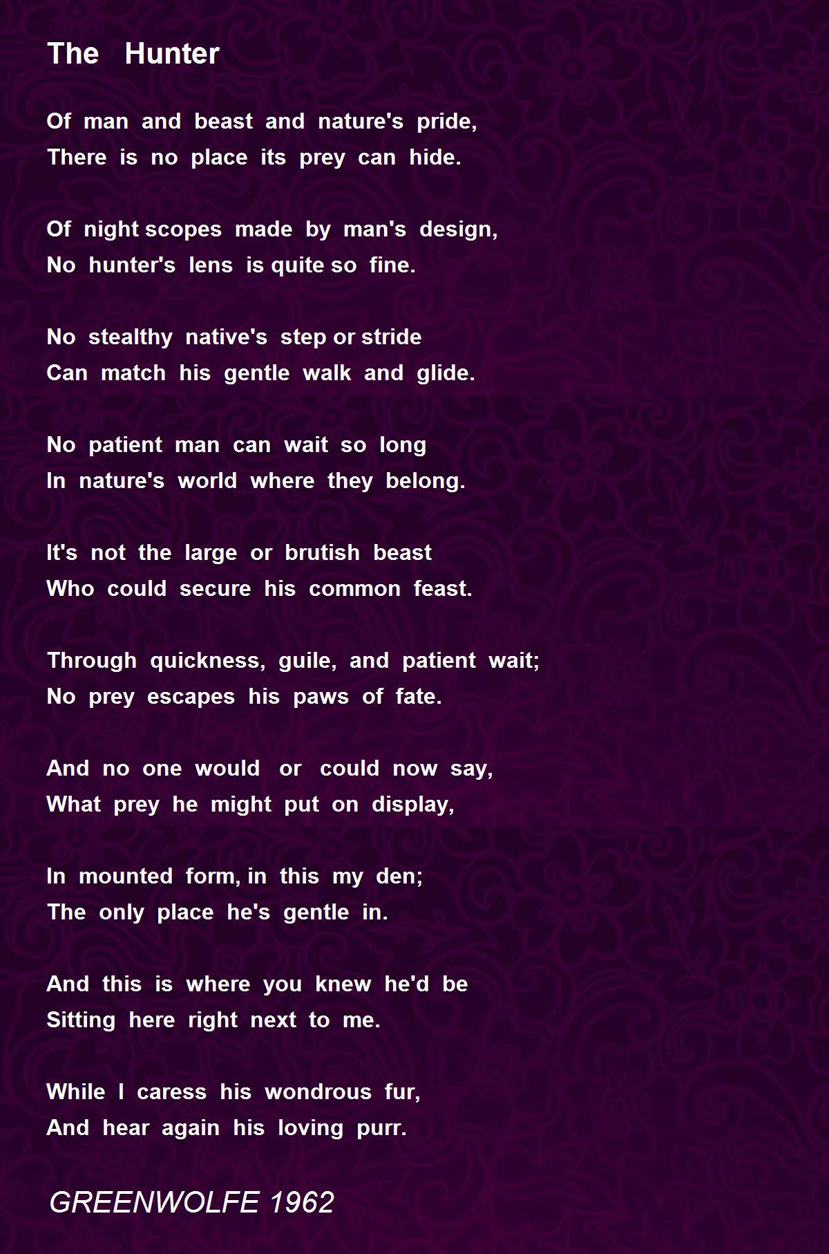 The Hunter Poem By Fox Nekitsune Poem Hunter Vrogue