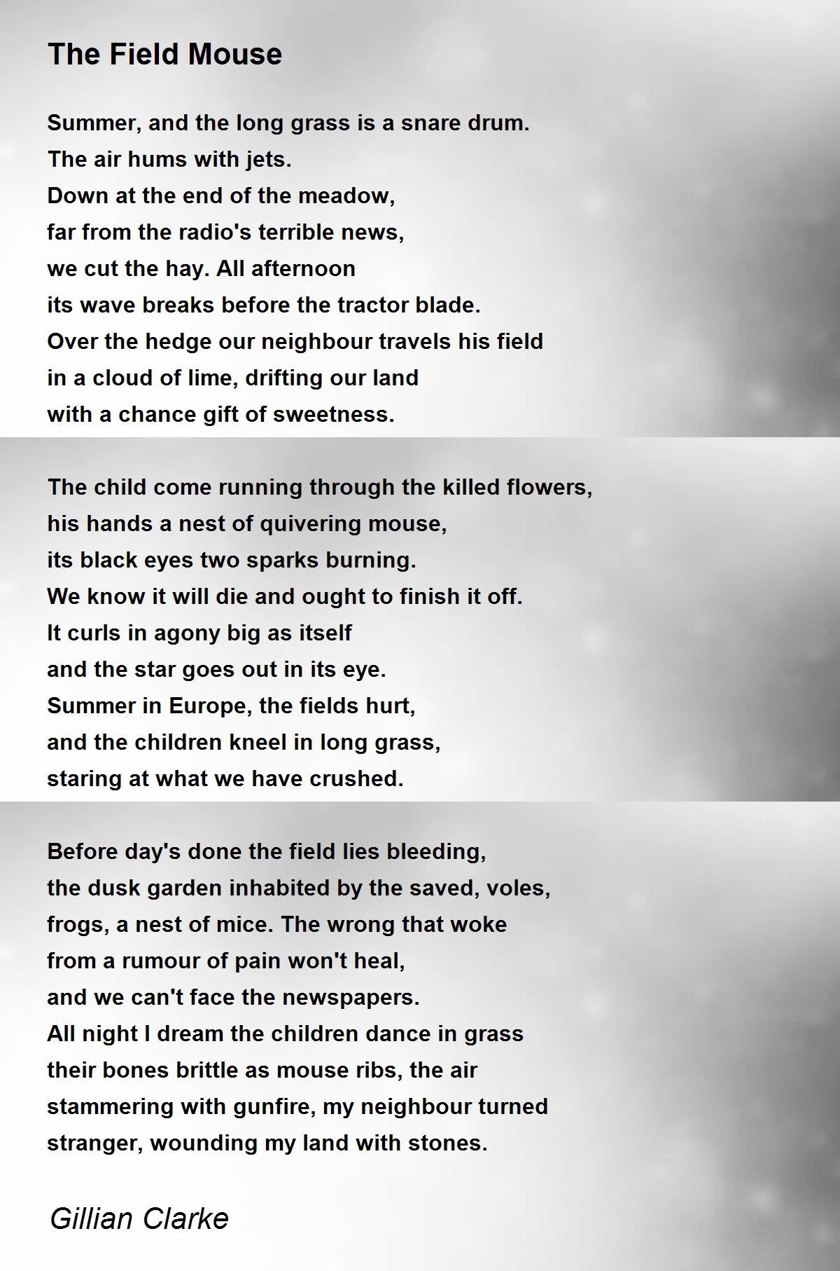 journey gillian clarke full poem