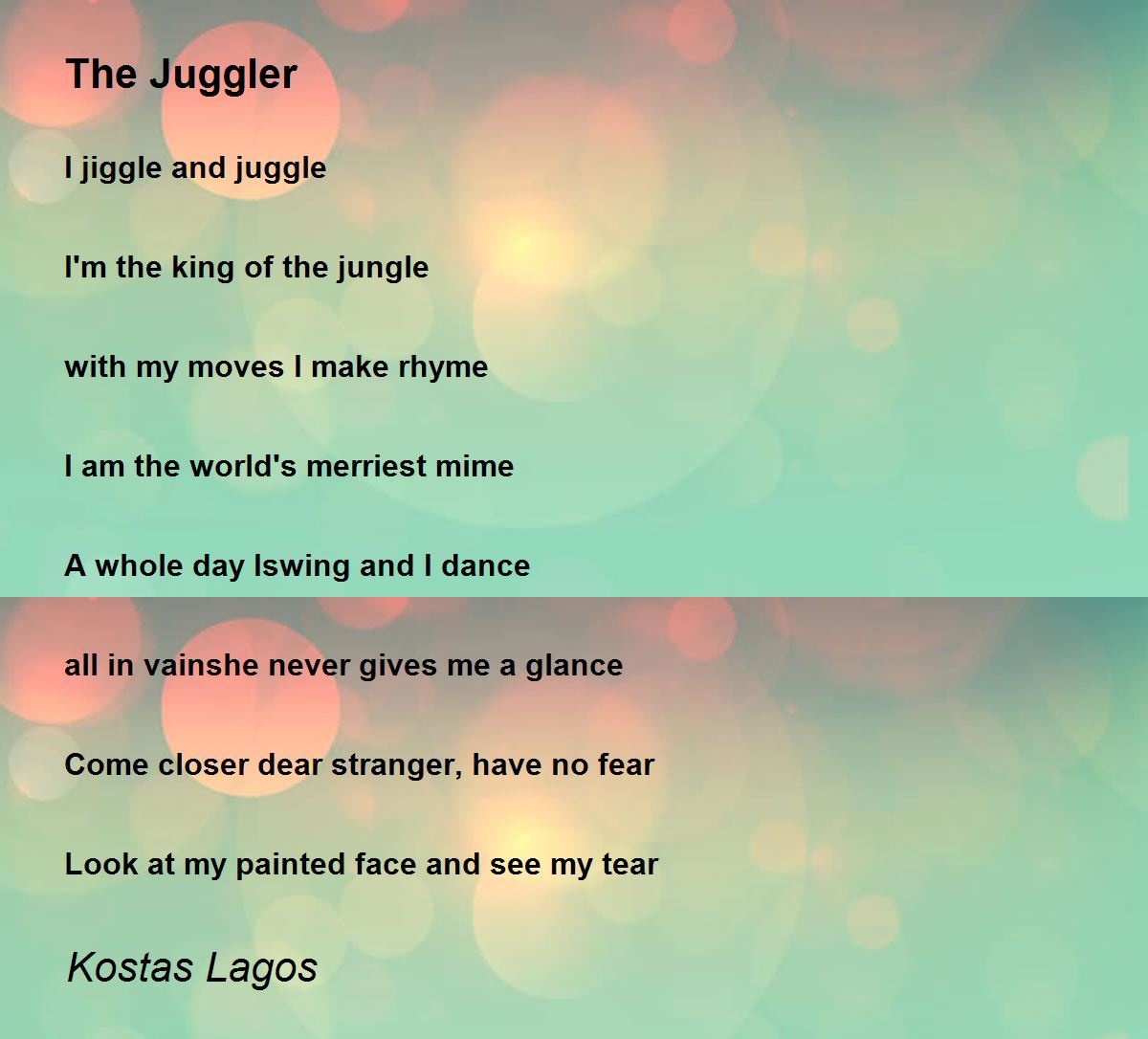 The Juggler The Juggler Poem by Kostas Lagos