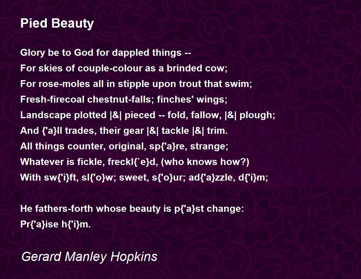 gerard manley hopkins pied beauty