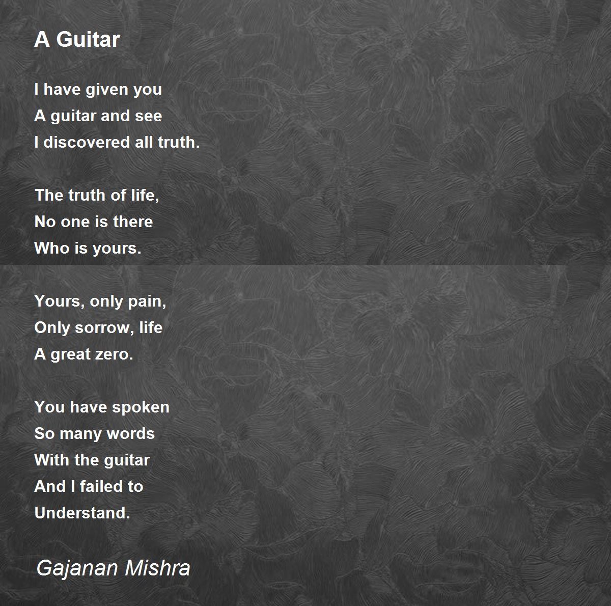 A Guitar A Guitar Poem by Gajanan Mishra