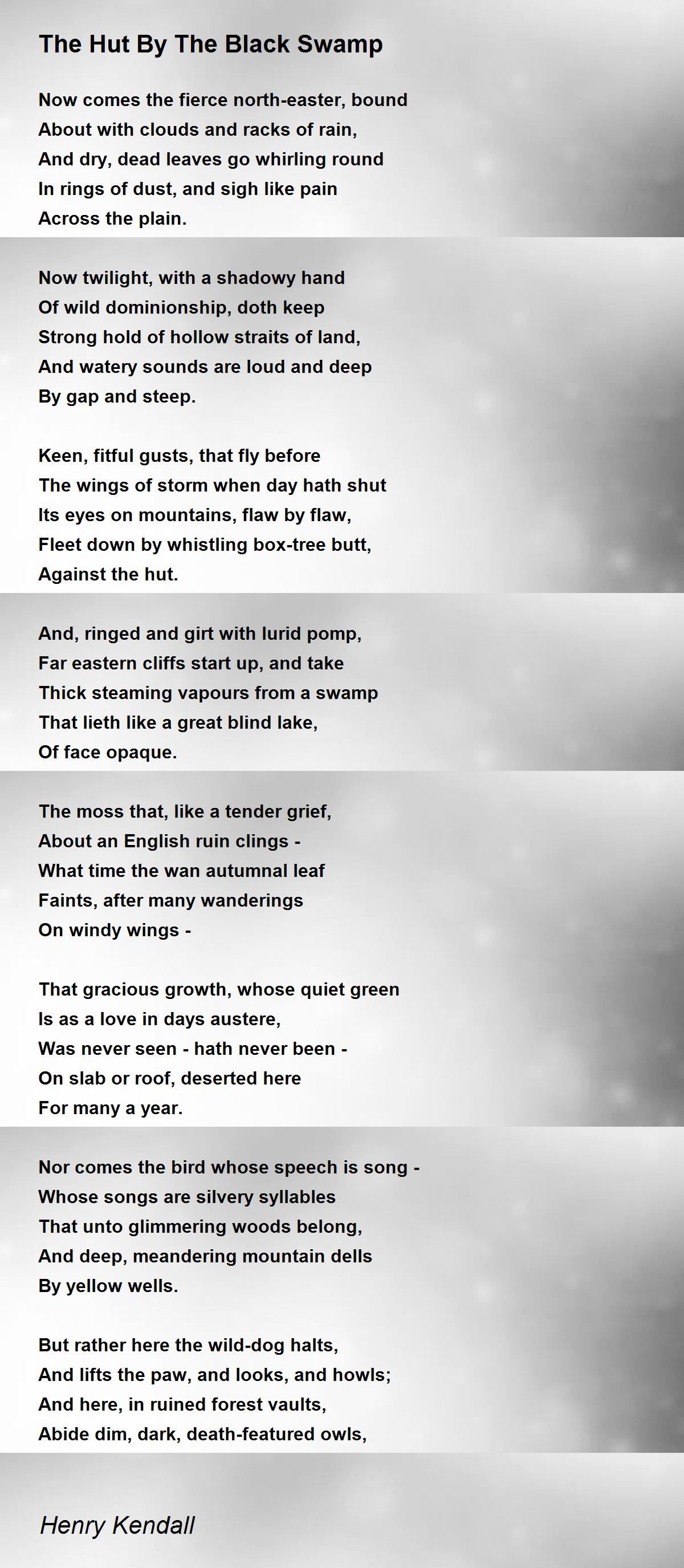 The Hut By The Black Swamp The Hut By The Black Swamp Poem by Henry