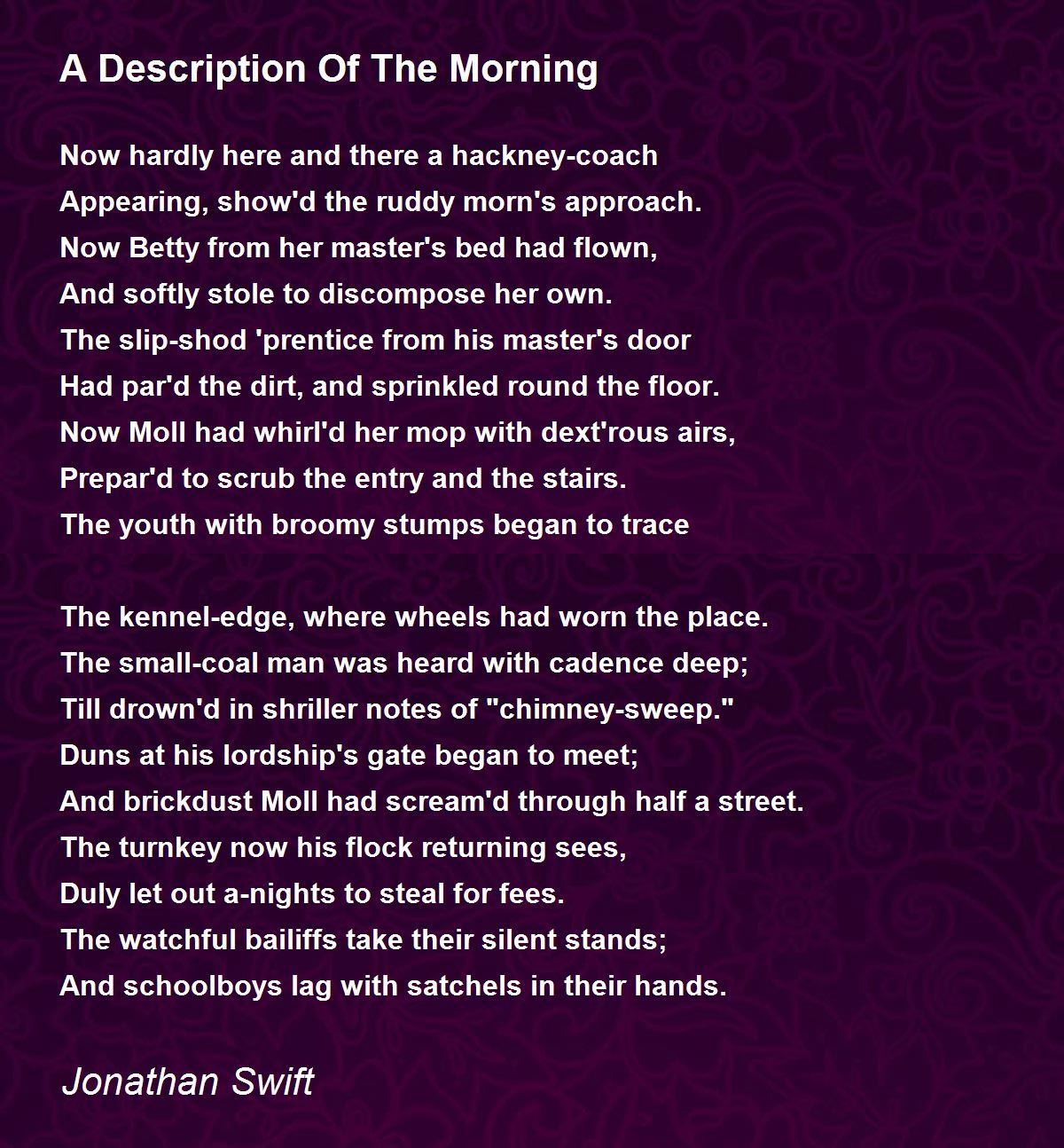 creative writing describing a morning
