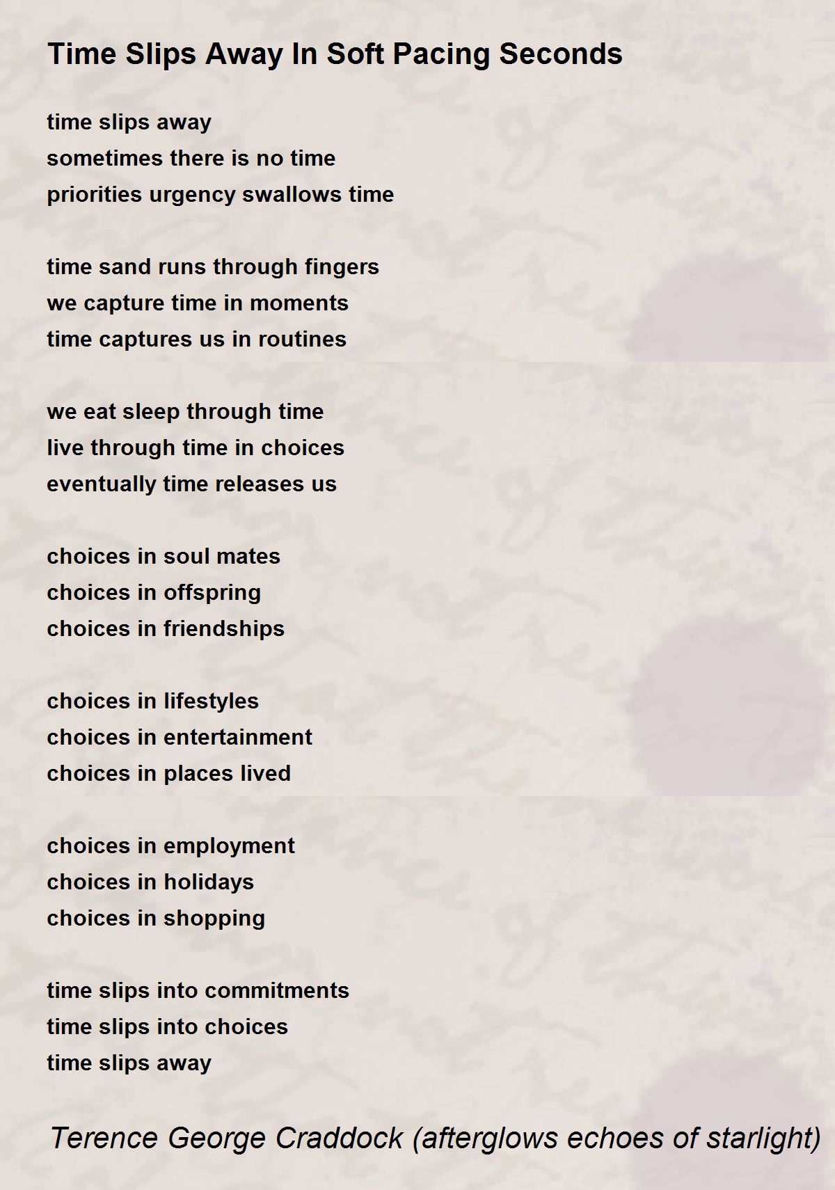 Time Slips Away In Soft Pacing Seconds Time Slips Away In Soft Pacing