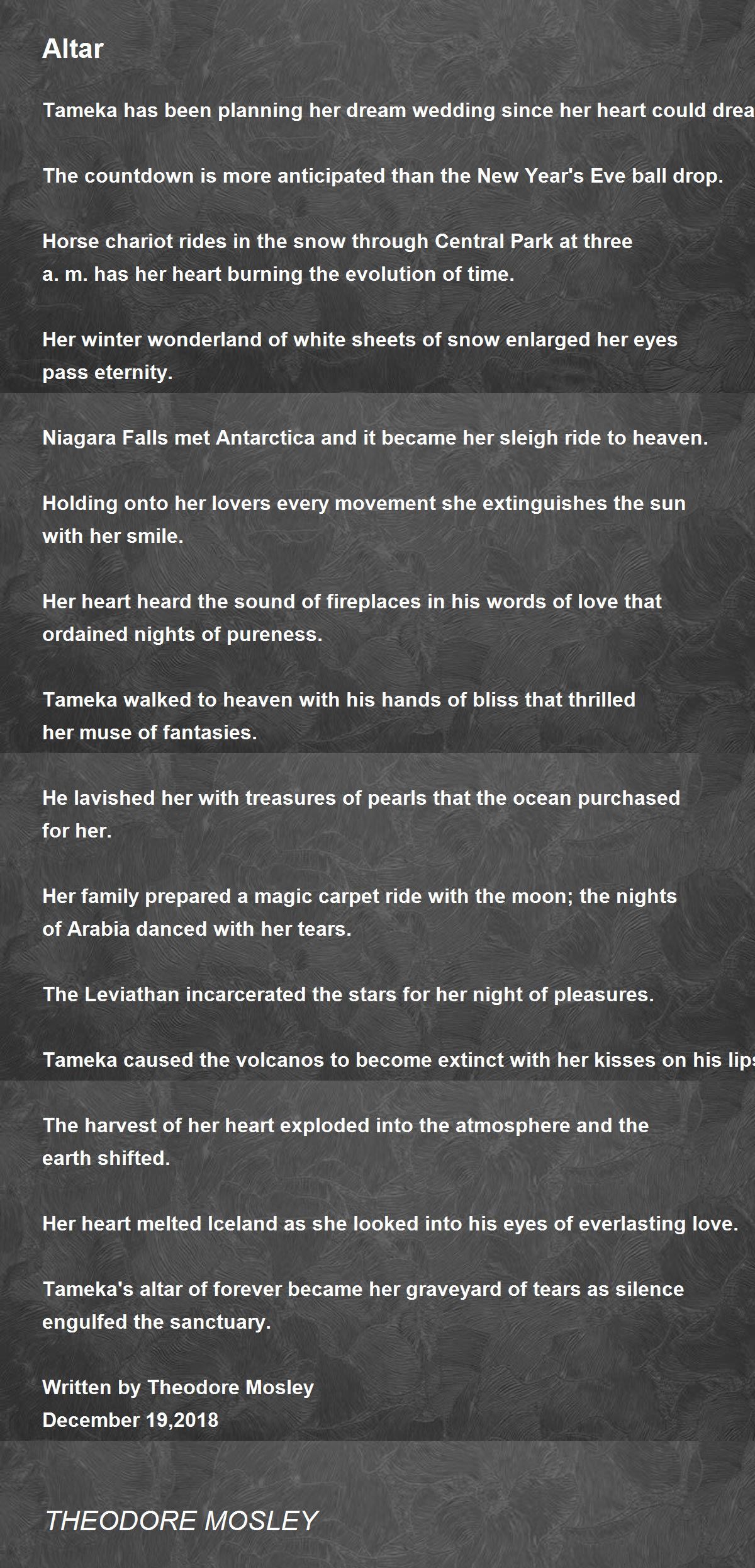 The Altar Poem – The Facebook Sonnet Summary & Analysis – PFPLCP
