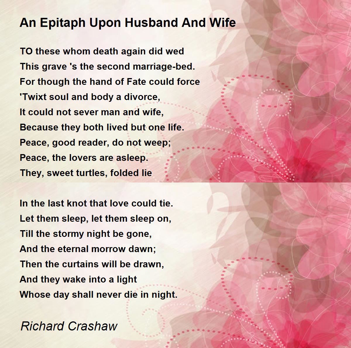 an epitaph upon husband and wife