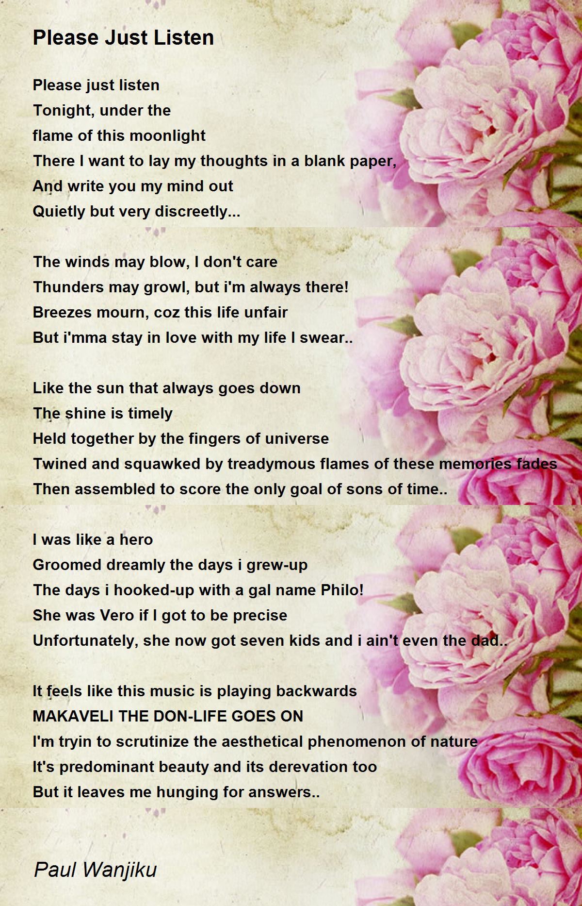 Please Just Listen - Please Just Listen Poem by Paul Wanjiku