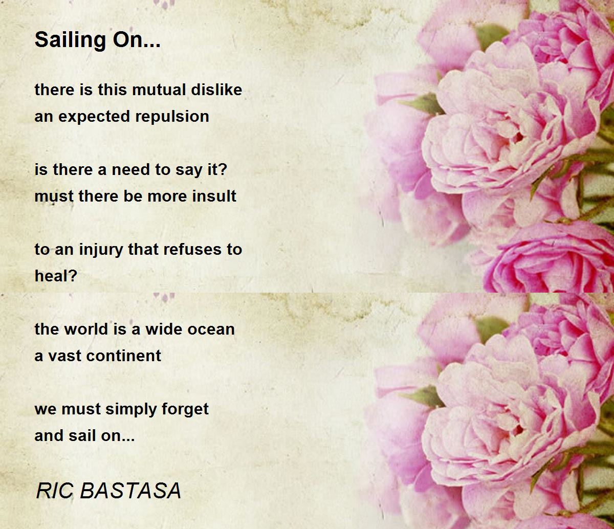 Sailing On... Poem by RIC BASTASA Poem Hunter