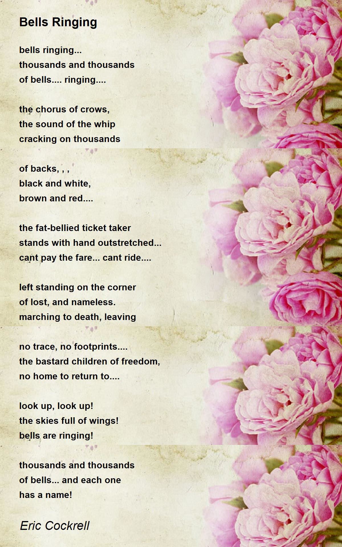 Bells Ringing Bells Ringing Poem by Eric Cockrell