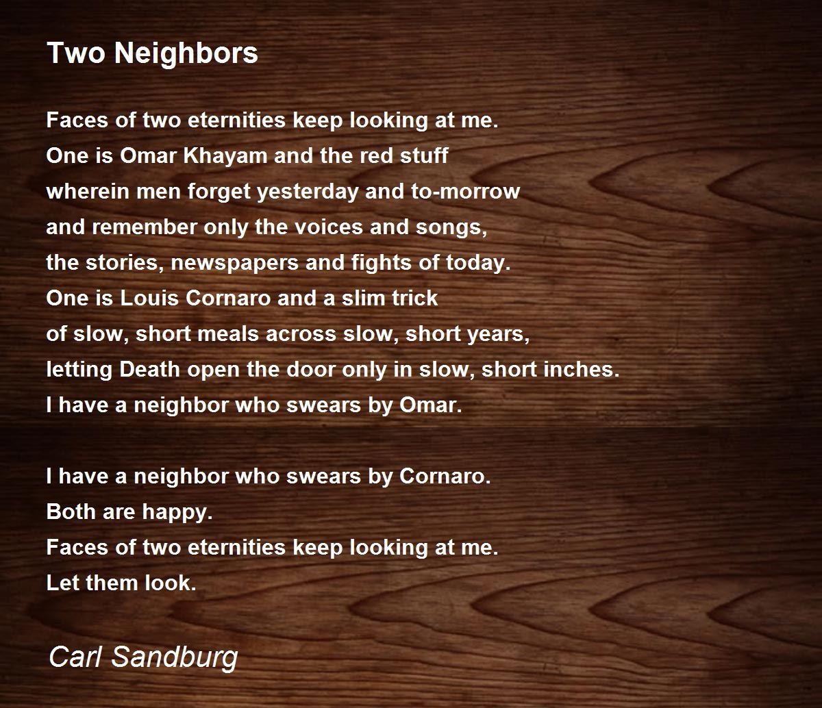 What are some poems about neighbors?