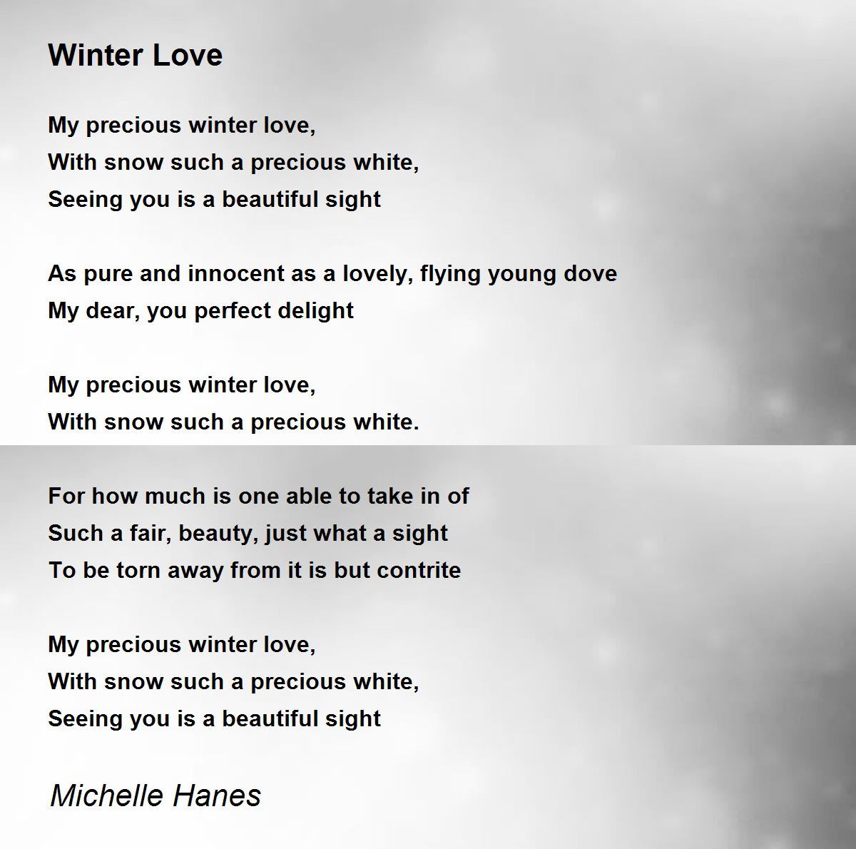 Winter Love by Michelle Hanes Winter Love Poem