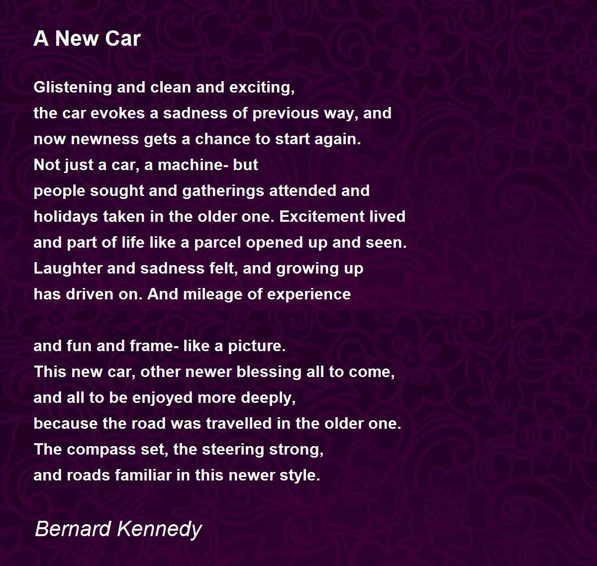 A New Car A New Car Poem by Bernard Kennedy