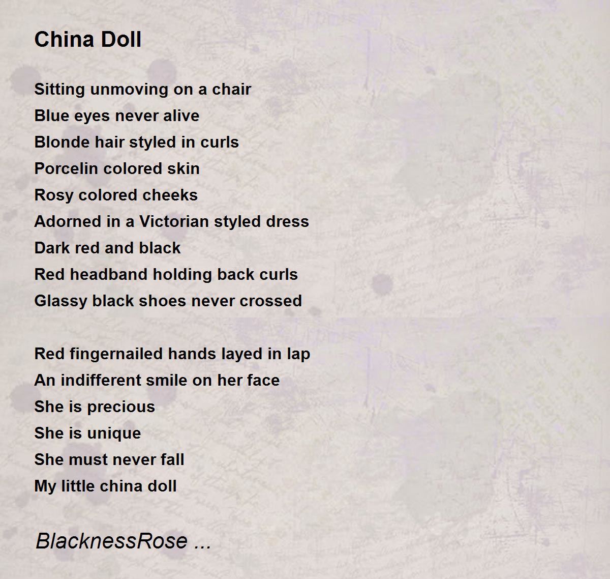 China Doll China Doll Poem by BlacknessRose