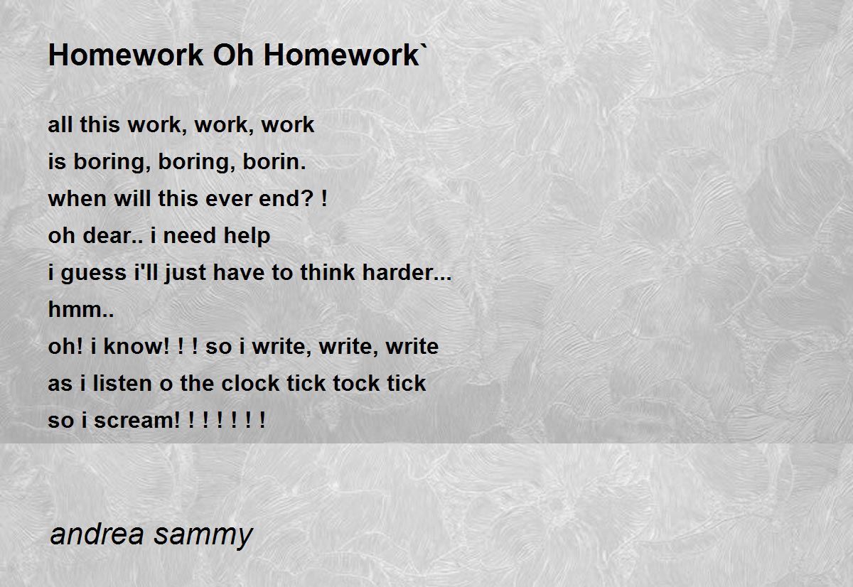 the homework rhyme
